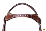 western horse headstall american leather brown