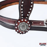 HILASON Western Horse Concho American Leather Headstall ‎Tan | for Horses