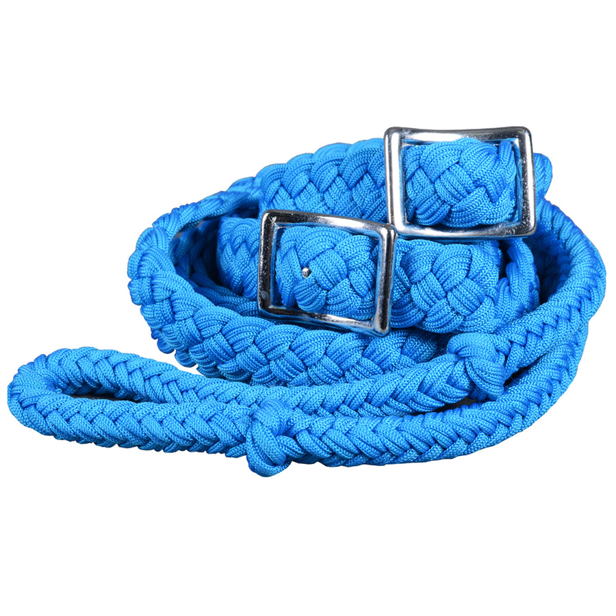 1" X 8Ft Hilason Braided Poly Horse Barrel Reins Flat with Easy Grip Knots - Uhorse