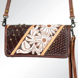 American Darling ADBG486A Wallet Hand Tooled Genuine Leather Women Bag Western Handbag Purse