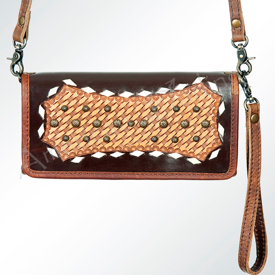 American Darling Western Wallet Bag Hair-On Cowhide Genuine Vegetable Tanned Leather Travel Clutch with YKK Zipper