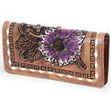 American Darling ADBG488C Clutch Hand Tooled Genuine Leather Women Bag Western Handbag Purse