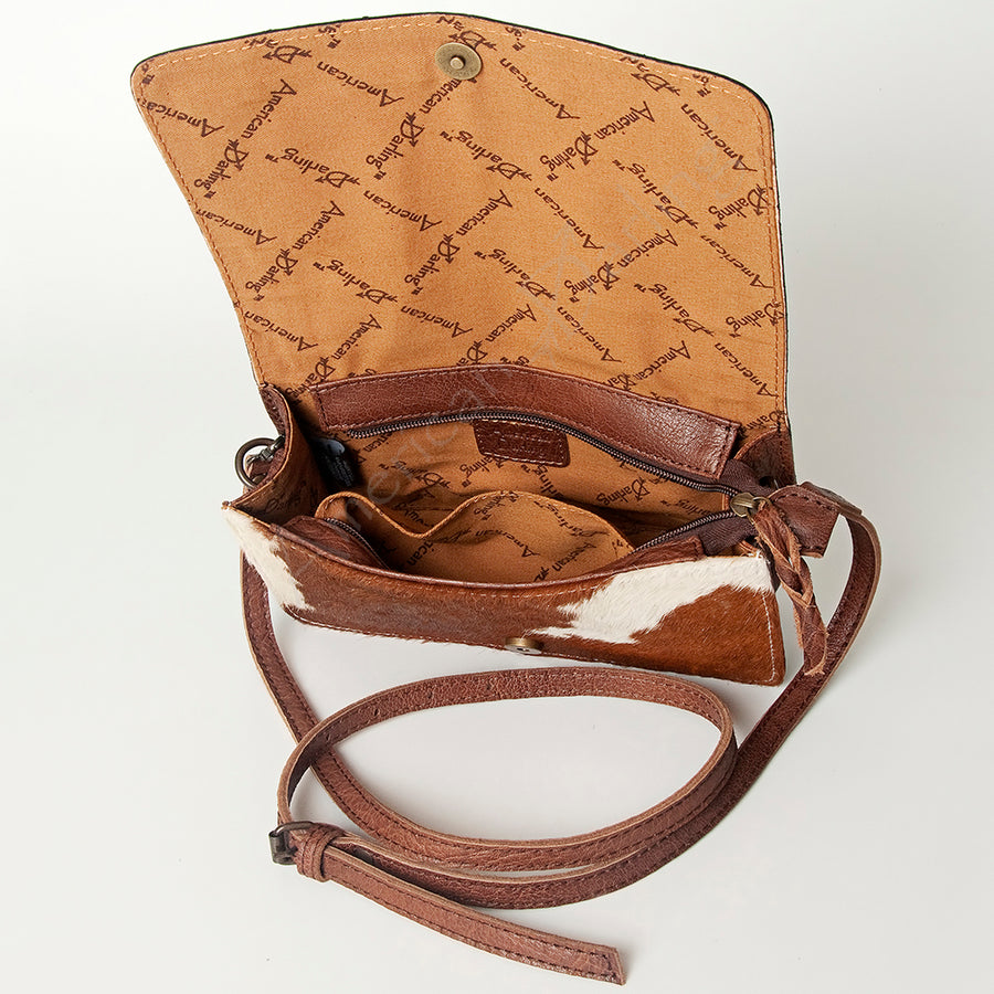 American Darling Wallet Bag Hand Tooled Floral Carved Cowhide Genuine Leather Western Purse with YKK Zipper