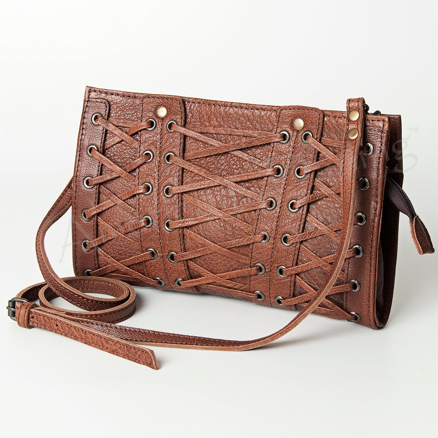 American Darling Handcrafted Lace-Up Western Leather Wallet Bag - Uhorse