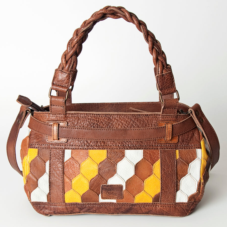 American Darling Tote Bag Genuine Leather Western Shoulder Purse with Braided Handle and YKK Zipper