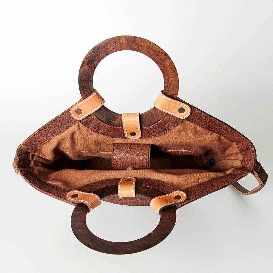 American Darling Tote Bag Genuine Leather Western Shoulder Purse with Buck stitched Detail and YKK Zipper