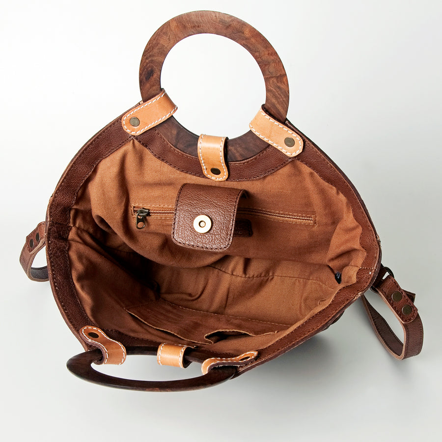 American Darling Tote Bag Genuine Leather Western Shoulder Purse with Buck stitched Detail and YKK Zipper