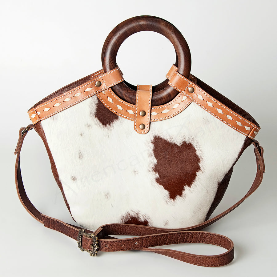 American Darling Tote Bag Genuine Leather Western Shoulder Purse with Buck stitched Detail and YKK Zipper