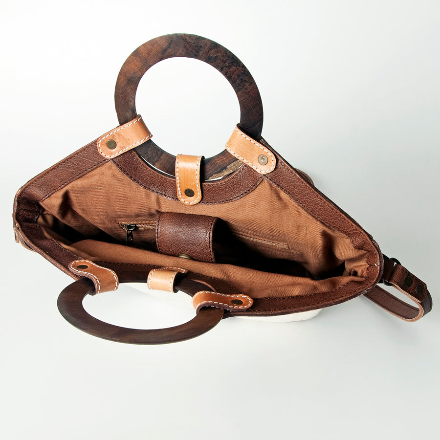American Darling Tote Bag Genuine Leather Western Shoulder Purse with Buck stitched Detail and YKK Zipper