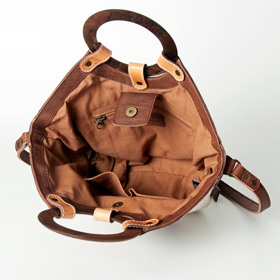 American Darling Tote Bag Genuine Leather Western Shoulder Purse with Buck stitched Detail and YKK Zipper