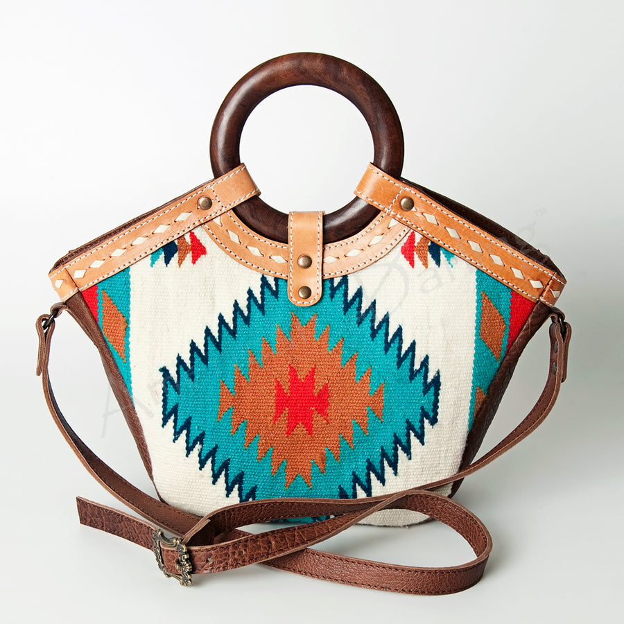 American Darling Tote Bag Genuine Leather Western Shoulder Purse with Buck stitched Detail and YKK Zipper