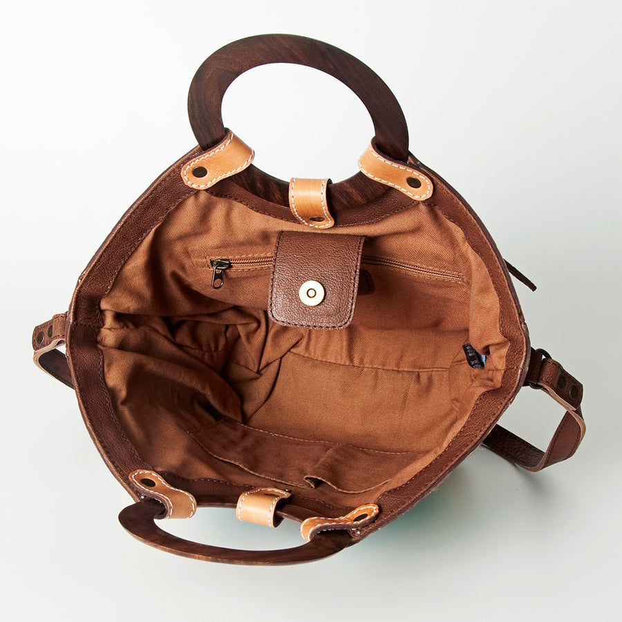 American Darling Tote Bag Genuine Leather Western Shoulder Purse with Buck stitched Detail and YKK Zipper