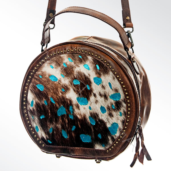 American Darling Handcrafted Hair-On Cowhide Western Leather Canteen Bag - Uhorse