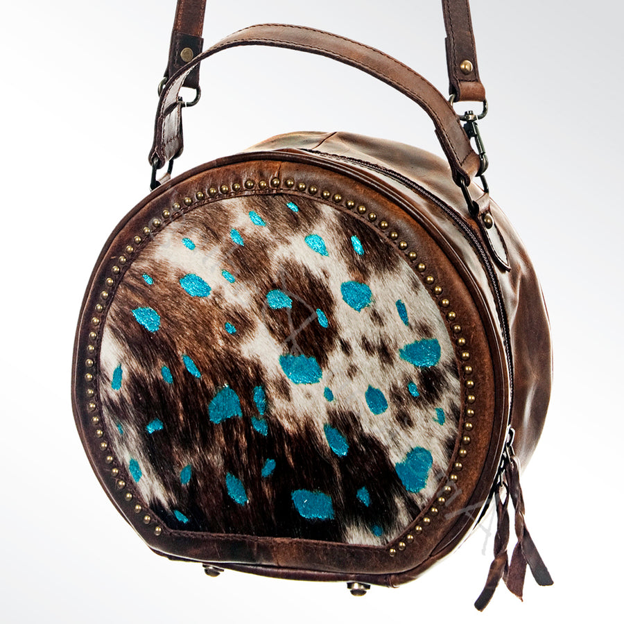 American Darling Handcrafted Hair-On Cowhide Western Leather Canteen Bag - Uhorse