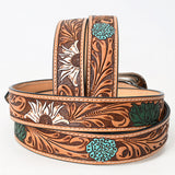 American Darling ADBLF114-L Beautifully Hand Tooled Genuine American Leather Belt Men and  Women