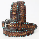 American Darling ADBLF115-L Beautifully Hand Tooled Genuine American Leather Belt Men and  Women