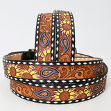 American Darling ADBLF116-L Beautifully Hand Tooled Genuine American Leather Belt Men and  Women