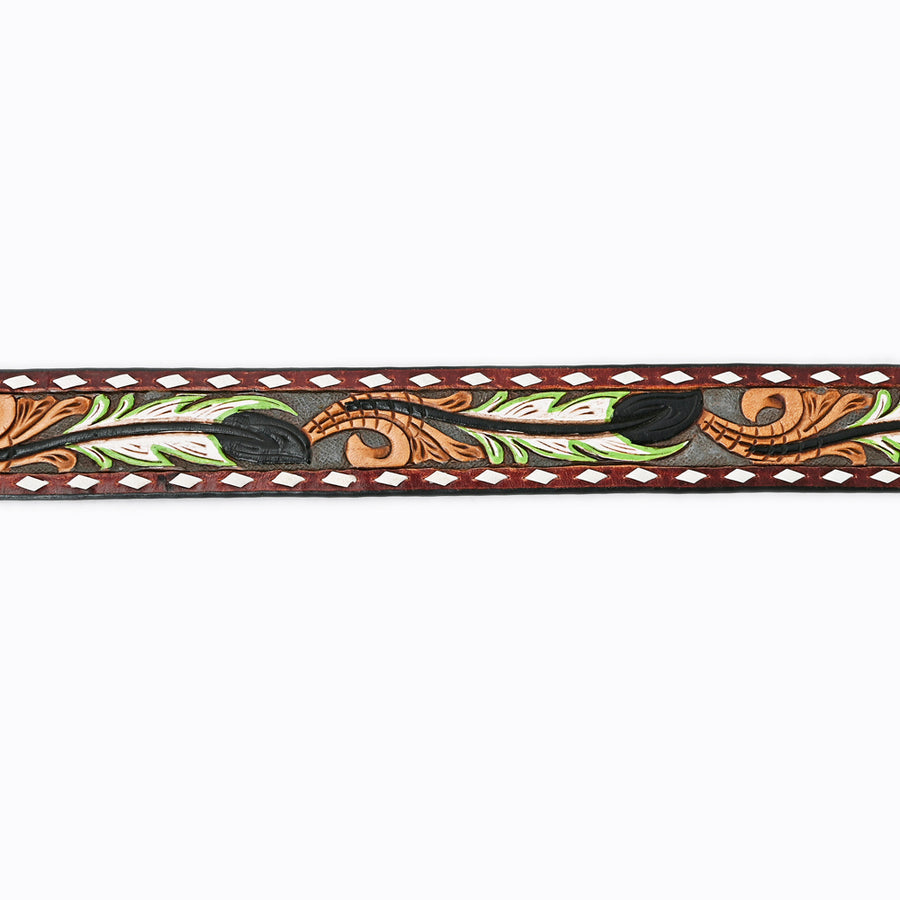 American Darling Beautifully Hand Tooled Tan Genuine Leather Belt Men and Women Western with Removable Buckle