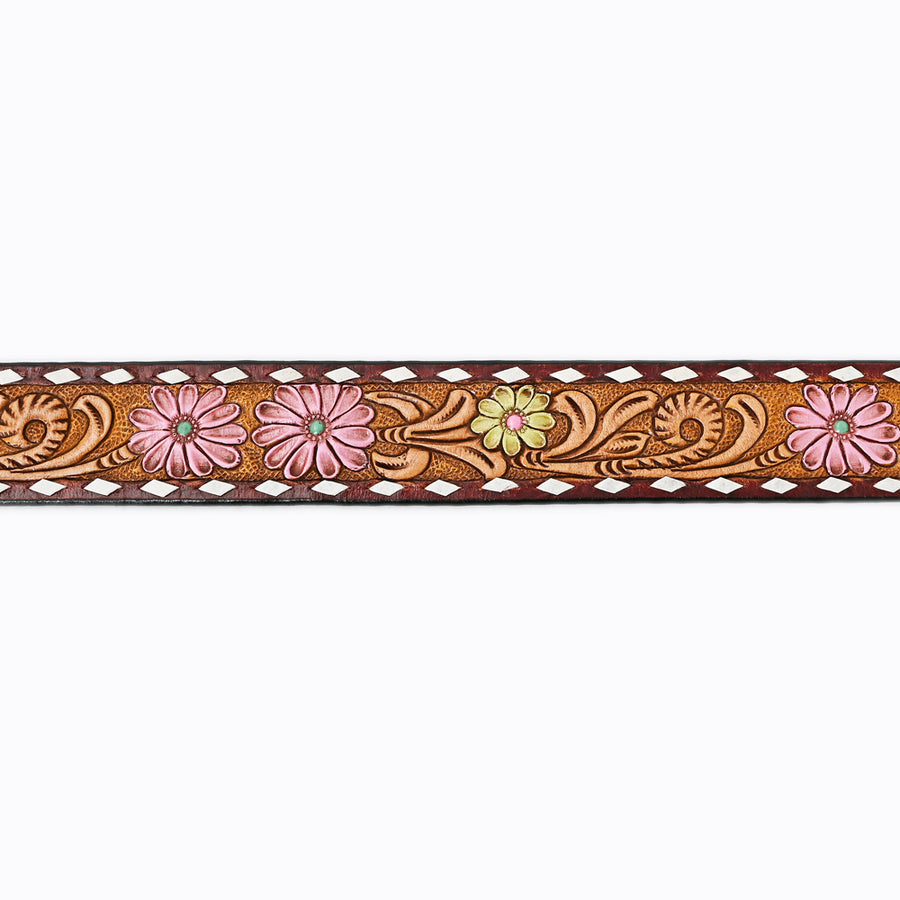 American Darling Beautifully Hand Tooled Tan Genuine Leather Belt Men and Women Western with Removable Buckle