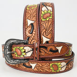 American Darling ADBLF123-L Beautifully Hand Tooled Genuine American Leather Belt Men and  Women