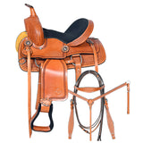 COMFYTACK Western Kids Youth Children Miniature Pony Saddle Leather Trail Tack