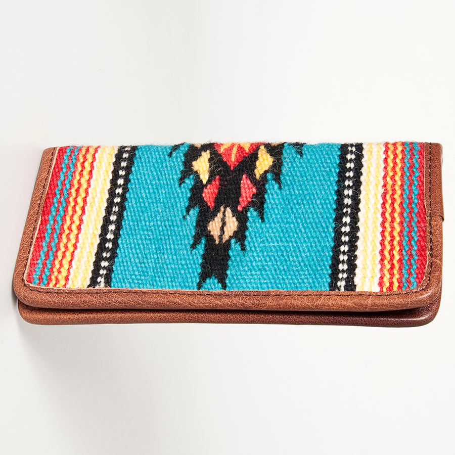 American Darling Hand Woven Saddle Blanket and Leather Western Clutch Bag - Uhorse