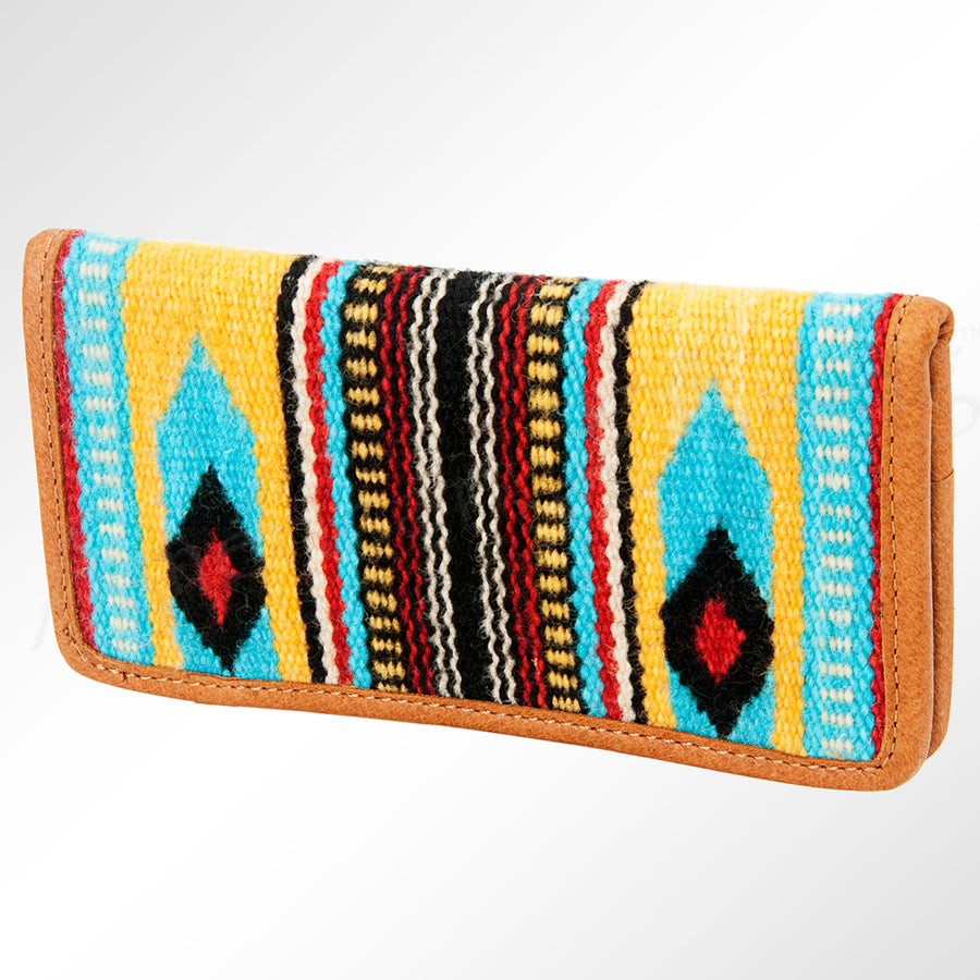 American Darling Hand Woven Saddle Blanket and Leather Western Clutch Bag - Uhorse