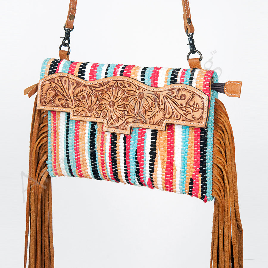 American Darling Hand Tooled Floral and Saddle Blanket Western Small Cross body Bag - Uhorse