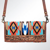 American Darling ADBG486A Wallet Hand Tooled Genuine Leather Women Bag Western Handbag Purse