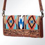 American Darling ADBG486A Wallet Hand Tooled Genuine Leather Women Bag Western Handbag Purse