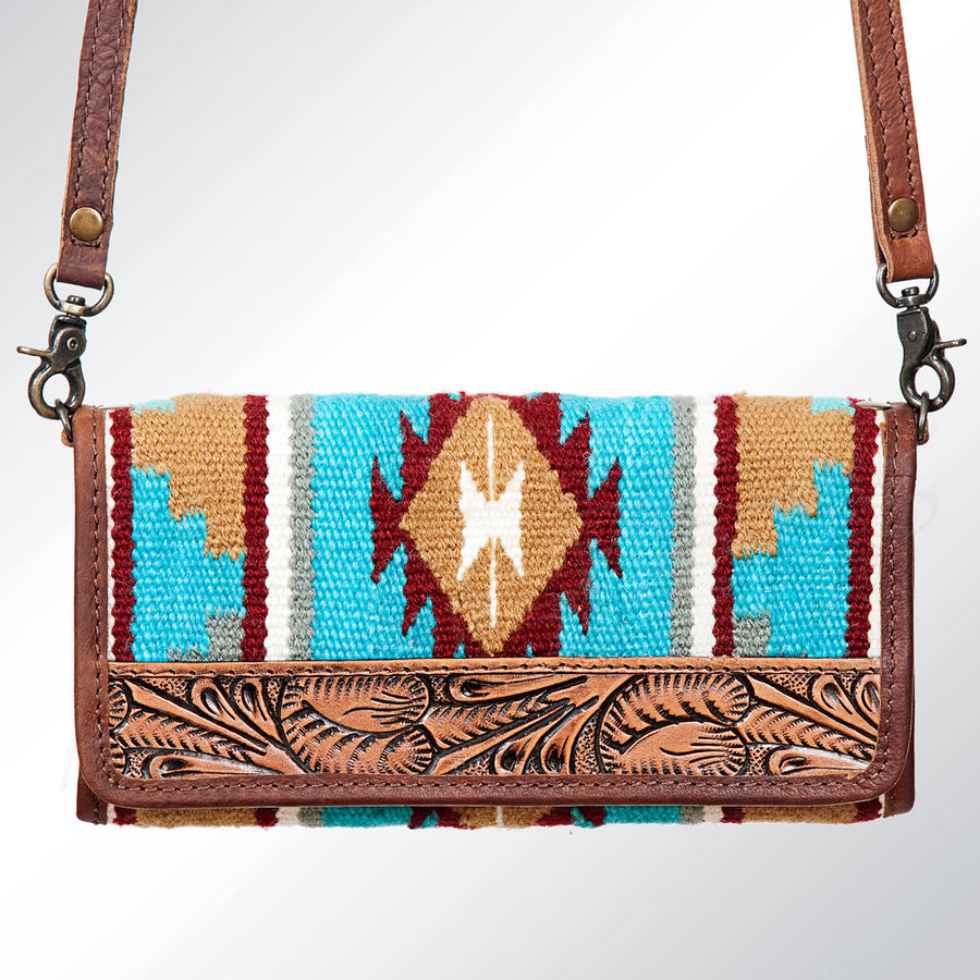 American Darling Western Wallet Bag Hair-On Cowhide Genuine Vegetable Tanned Leather Travel Clutch with YKK Zipper