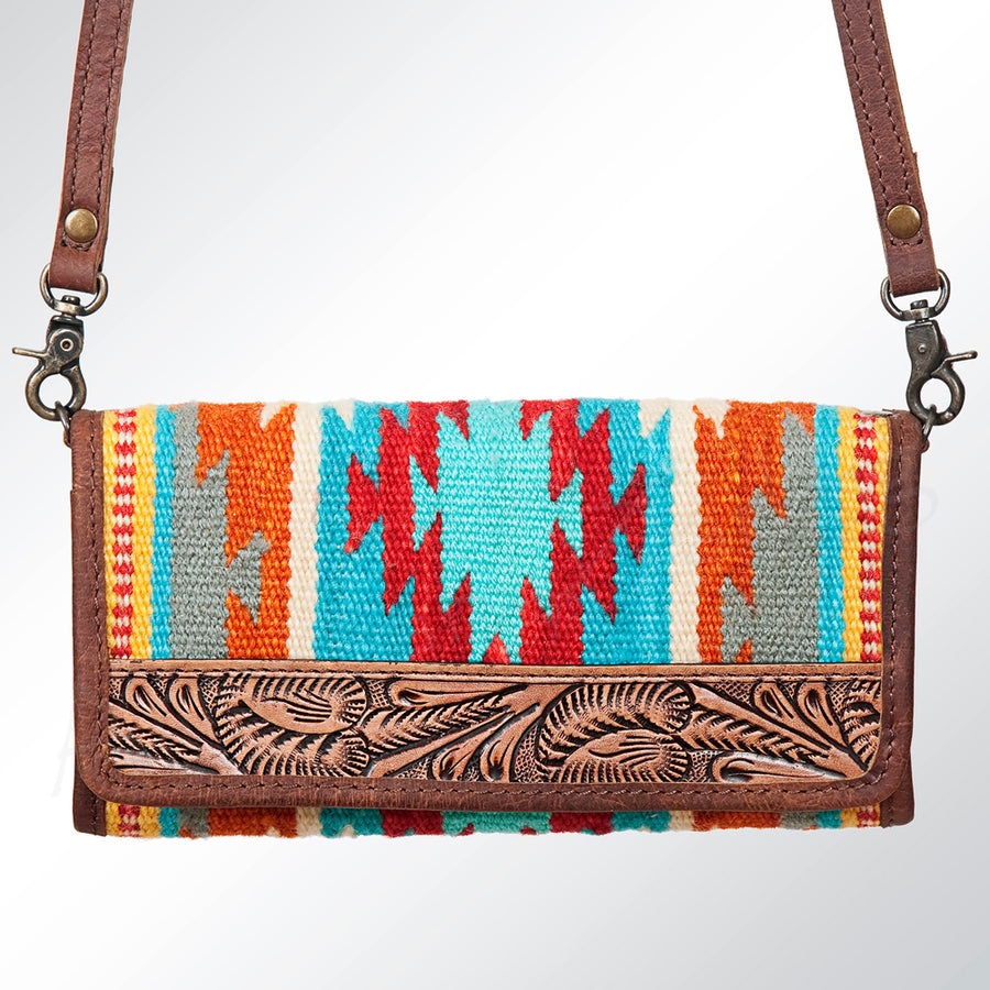 American Darling Western Wallet Bag Hair-On Cowhide Genuine Vegetable Tanned Leather Travel Clutch with YKK Zipper