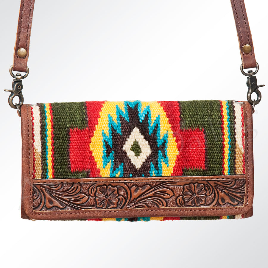 American Darling Western Wallet Bag Hair-On Cowhide Genuine Vegetable Tanned Leather Travel Clutch with YKK Zipper