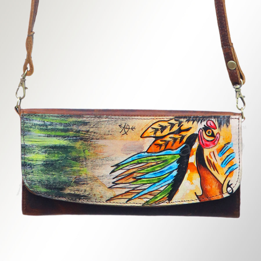 American Darling Small Cross body Bag Genuine Vegetable Tanned Leather Wallet Purse Western Handbag 4in x 1in x 8in