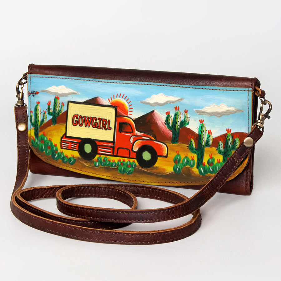 American Darling Hand-Painted Western Leather Small Cross body Bag - Uhorse
