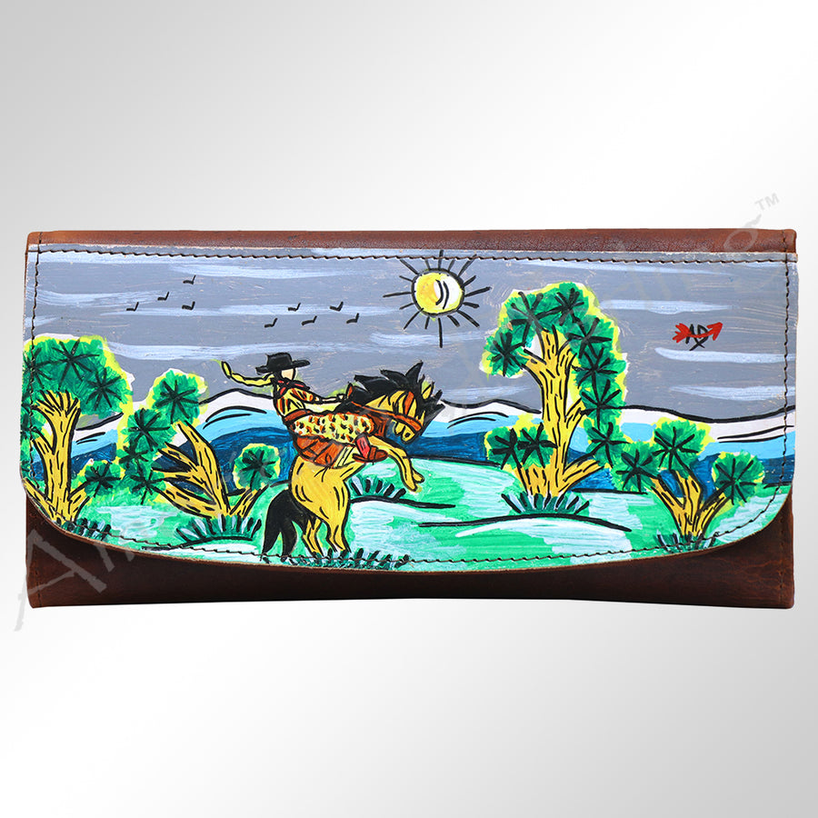 American Darling Small Cross body Bag Genuine Vegetable Tanned Leather Wallet Purse Western Handbag 4in x 1in x 8in