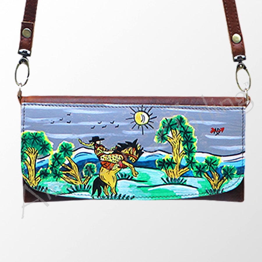 American Darling Hand-Painted Western Leather Small Cross body Bag - Uhorse