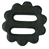 Hilason Slotted Scalloped Leather Rosette Concho Saddle Tack Black 1-1/4"