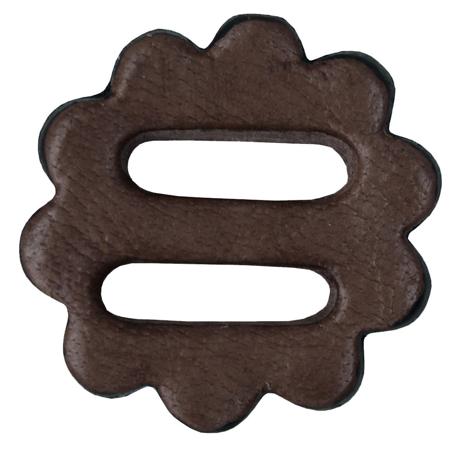 06 Pc. Hilason Slotted Scalloped Leather Rosette Concho Saddle Brown 1-1/4" - Uhorse