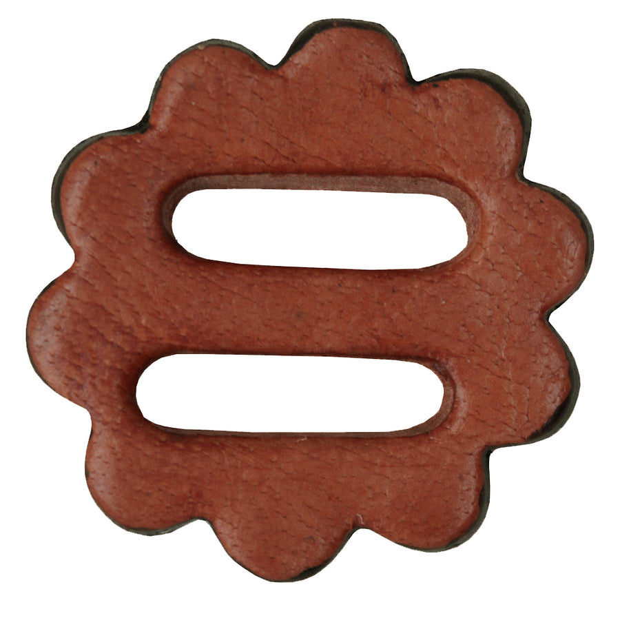 06 Pc. Hilason Slotted Scalloped Leather Rosette Concho Saddle Mahogany 1-1/4" - Uhorse