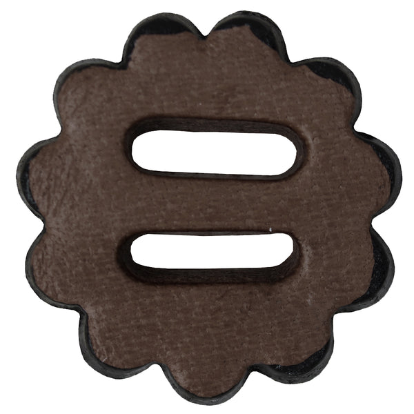 Brown leather scalloped concho with slots - Uhorse