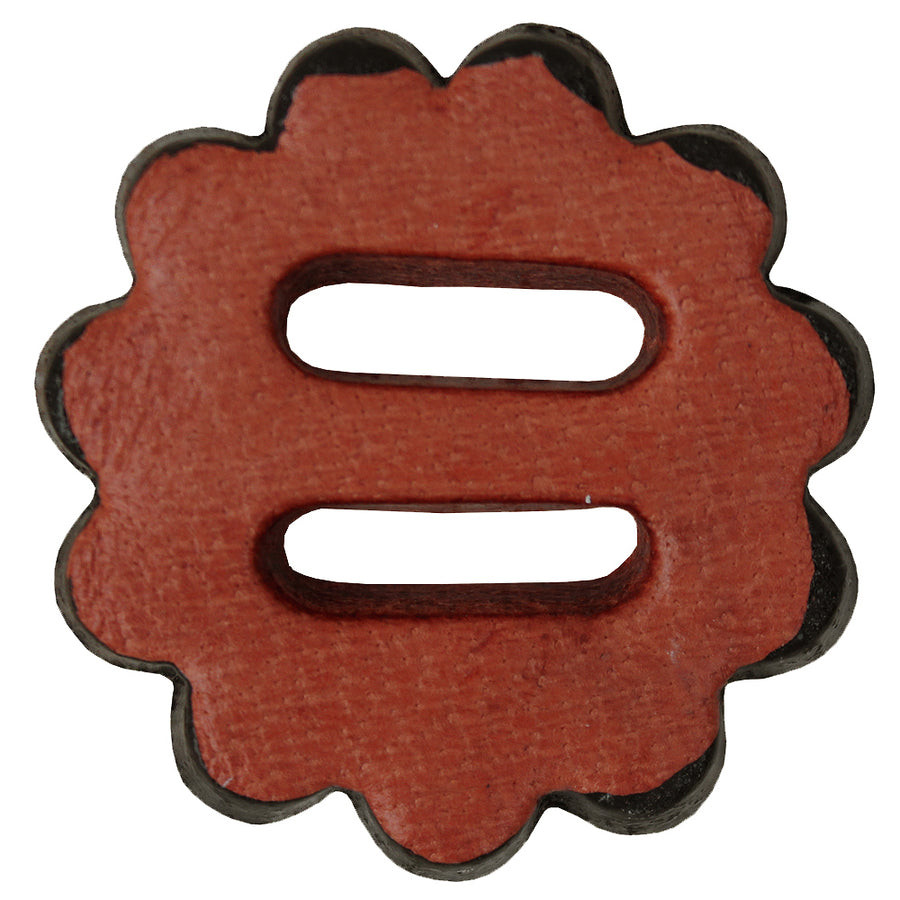 12 Pc. Hilason Slotted Scalloped Leather Rosette Concho Saddle Mahogany 1-1/2" - Uhorse