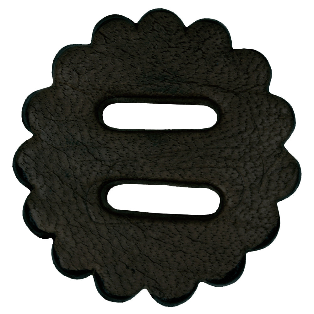Hilason Slotted Scalloped Leather Rosette Concho Saddle Tack Black 1-3/4"
