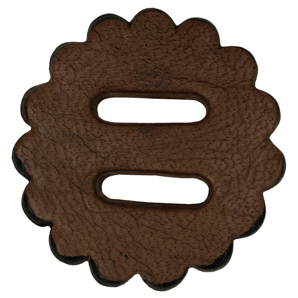 Brown leather scalloped concho with slots - Uhorse
