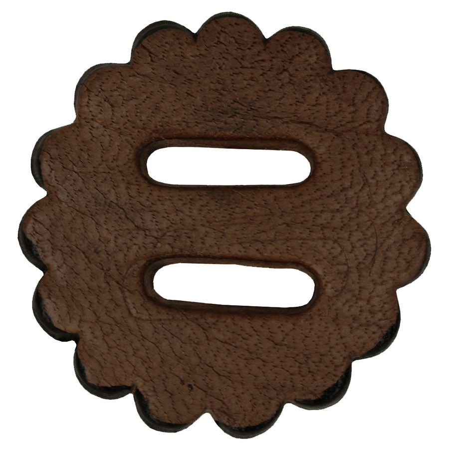 Brown leather scalloped concho with slots - Uhorse