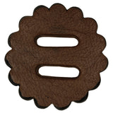 Hilason Slotted Scalloped Leather Rosette Concho Saddle Tack Dark Brown 1-3/4