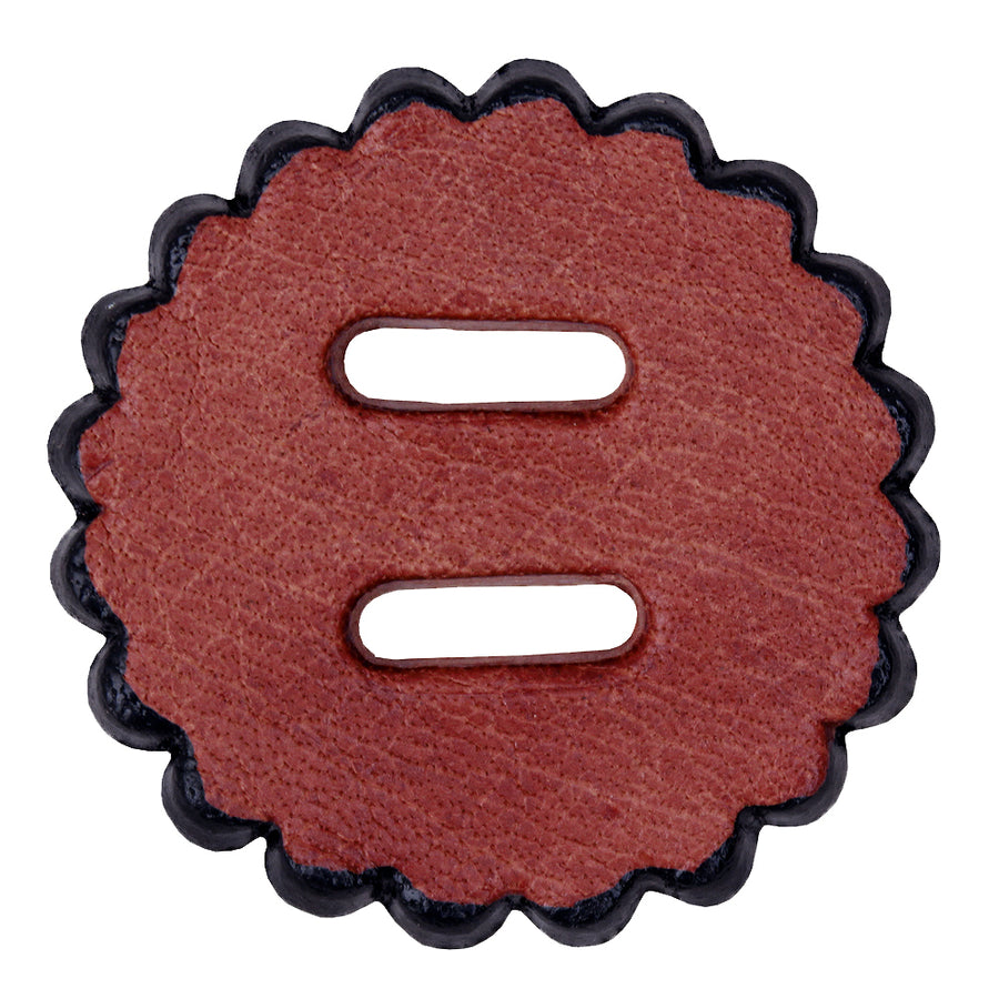 12 Pack Hilason Slotted Scalloped Leather Rosette Concho Saddle Mahogany 2" - Uhorse