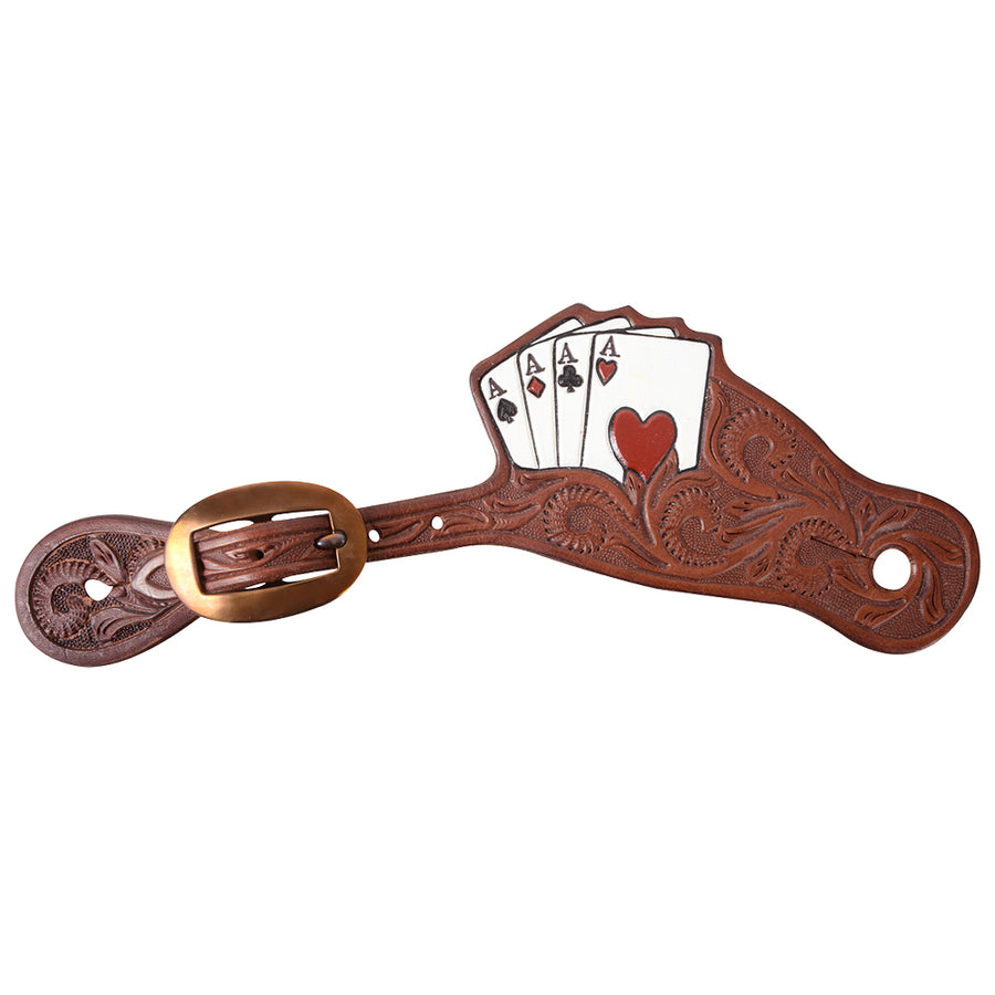 Large Martin Saddlery Spur Strap Card Suite Chocolate Skirting – by Hilason – Cowboy and equestrian accessories
