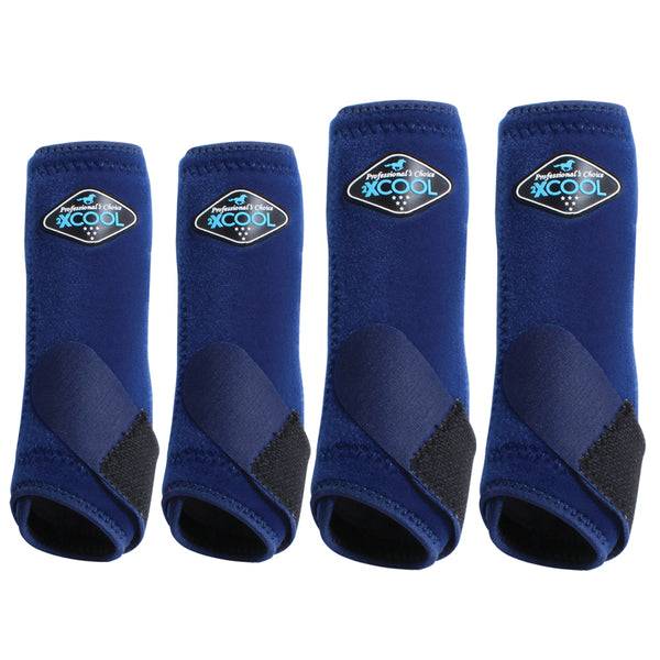 Small Professionals Choice 2XCool Horse Sports Boots 4 Pack Navy