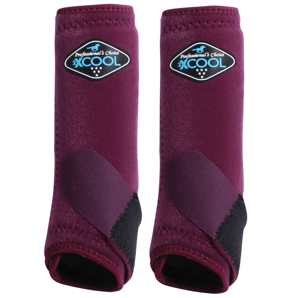 Professionals Choice 2XCOOL Horse Sports Front Boots Pair Wine